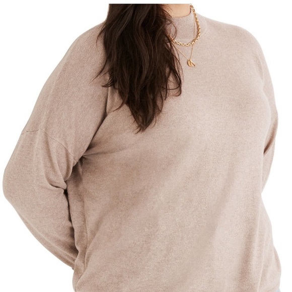 Madewell Ashbury Mock Neck Sweater, Size XL - taupe NWT - Picture 1 of 5